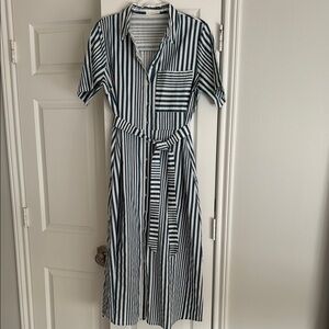 Striped Blue and White Women's Dress